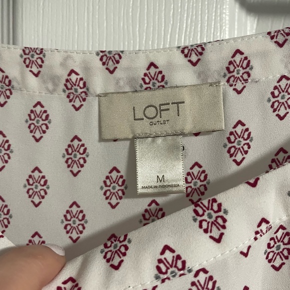 LOFT White blouse with print - Picture 2 of 4